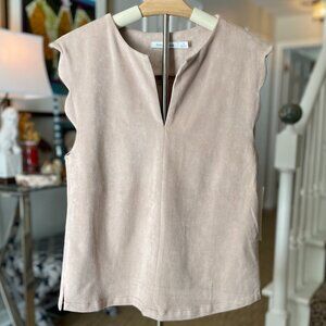 NWT Bishop + Young blush faux suede scalloped top Sizes M, L avail!